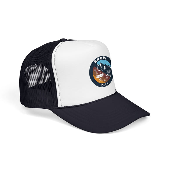 Snow Day Retro Ski Lift Mountain Foam Trucker Hat