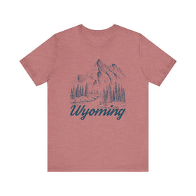 Wyoming Graphic Tee - Mountain Illustration Wyoming T Shirt - 0