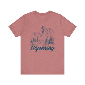 Wyoming Graphic Tee - Mountain Illustration Wyoming T Shirt