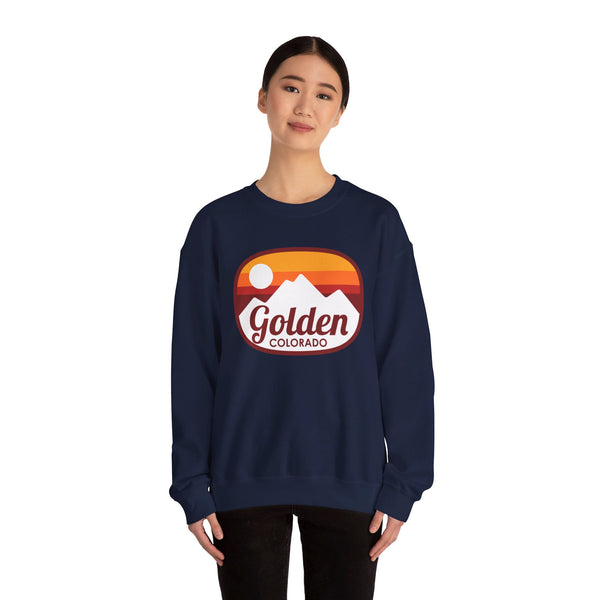 Golden, Colorado Sweatshirt - Unisex Retro Ombre Crewneck Golden Sweatshirt