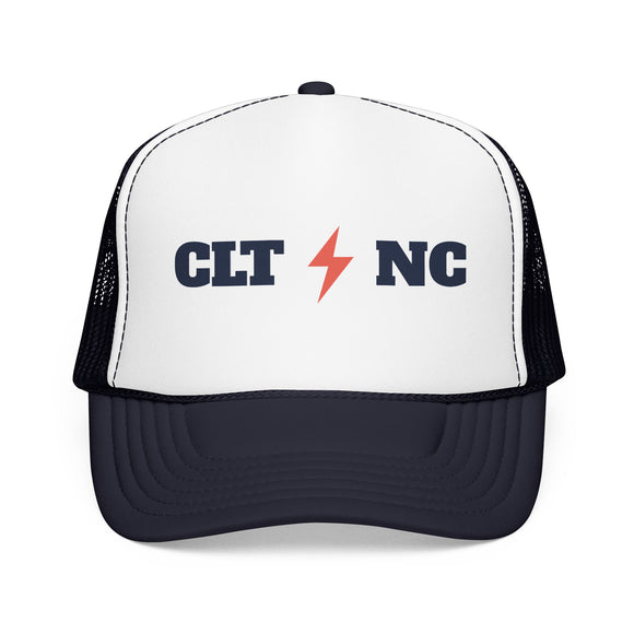 Charlotte, North Carolina Retro Trucker Hat - Lightning Foam Cap
