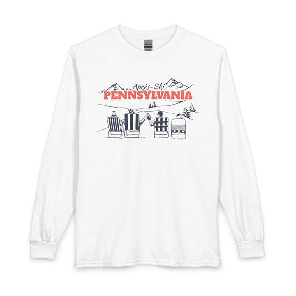 Pennsylvania Après-ski Long Sleeve Shirt - Mountain Retro Skiing