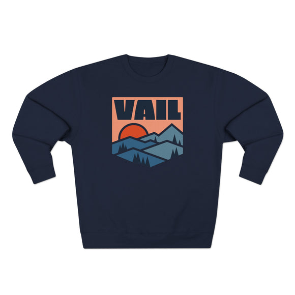 Premium Vail, Colorado Mountain Graphic Sweatshirt