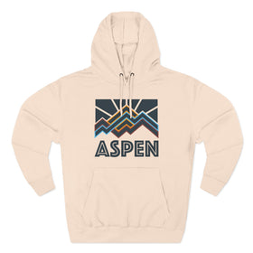 Buy pale-pink Aspen, Colorado Hoodie - Retro Mountain Unisex Sweatshirt