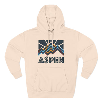 Buy pale-pink Aspen, Colorado Hoodie - Retro Mountain Unisex Sweatshirt