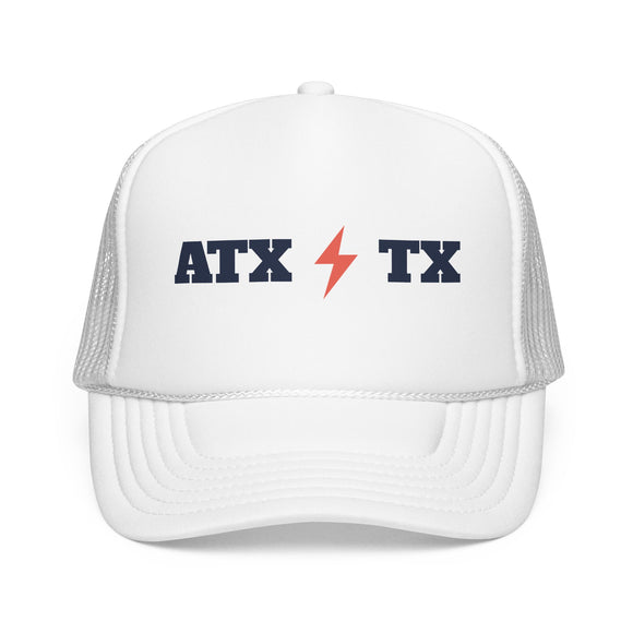 Austin, Texas Retro Trucker Hat - Lightning Foam Cap