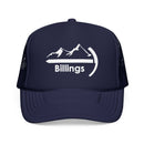 Kids Billings, Montana Trucker Hat Foam - Youth Snapback Cap on white background