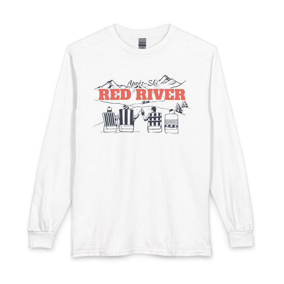 Red River, New Mexico Après-ski Long Sleeve Shirt - Mountain Retro Skiing