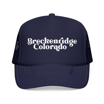 Kids Breckenridge, Colorado Trucker Hat Foam - Youth Cap on white background