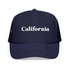 Kids California Trucker Hat Foam - Youth Snapback Cap on white background