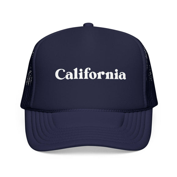 Kids California Trucker Hat Foam - Youth Snapback Cap on white background