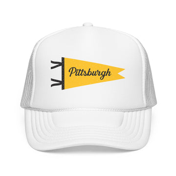 Buy white Pittsburgh Pennant Trucker Hat