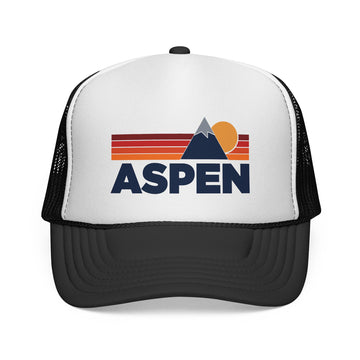 Aspen, Colorado Retro Mountains Trucker Hat - Vintage Style Aspen Cap - 0