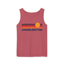 Charleston, South Carolina Retro Sunstripe Tank Top | Comfort Colors - 100% Cotton-5