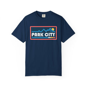 Buy navy Park City, Utah Graphic Tee, Comfort Colors Retro Mountain Unisex Park City T shirt