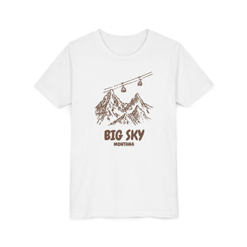 Big Sky, Montana Youth T-Shirt — Vintage Gondola Ski Mountain Tee - 0