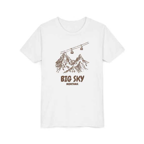 Big Sky, Montana Youth T-Shirt — Vintage Gondola Ski Mountain Tee