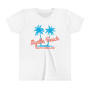 Myrtle Beach, South Carolina Youth Shirt - Retro Palm Tree Myrtle Beach Kid's T-Shirt - 0