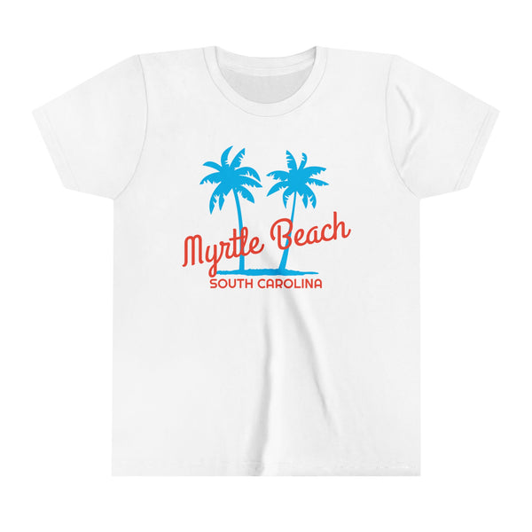 Myrtle Beach, South Carolina Youth Shirt - Retro Palm Tree Myrtle Beach Kid's T-Shirt