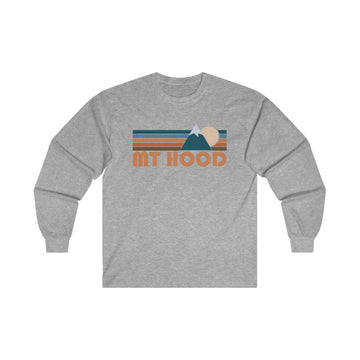 Buy sport-grey Mount Hood, Oregon Long Sleeve Shirt - Retro Unisex Mount Hood Long Sleeve Tee