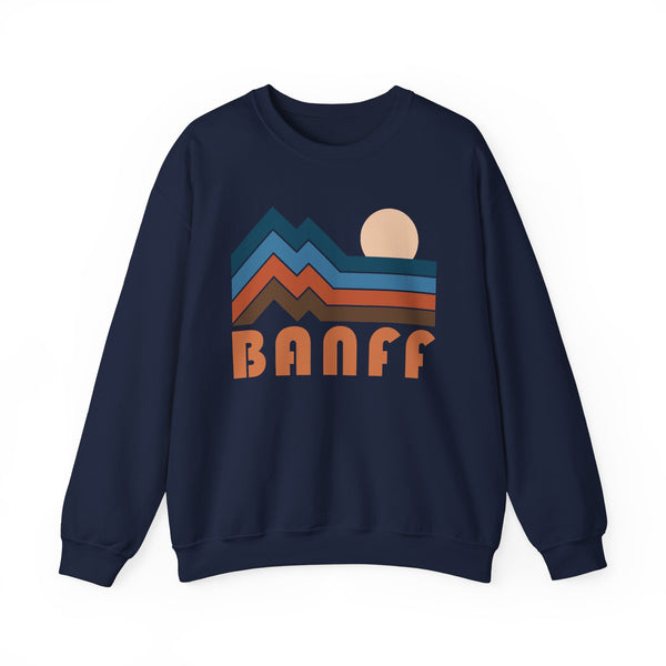 Banff, Canada Sweatshirt Retro Mountains, Banff Unisex Graphic Crewneck