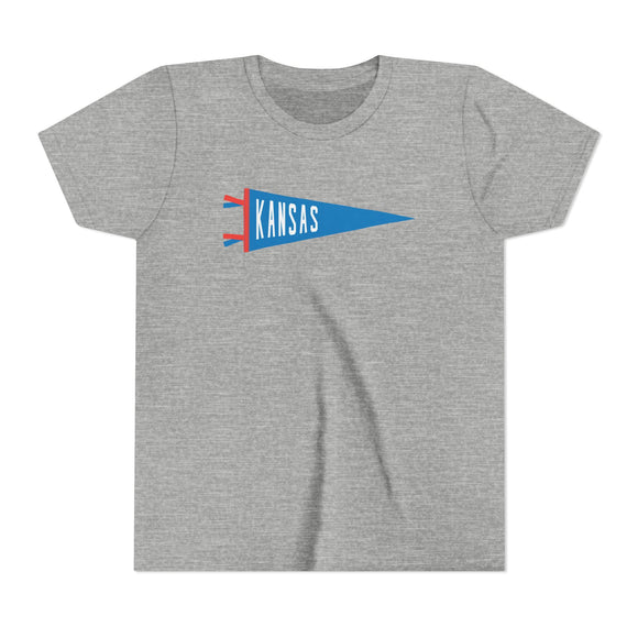 Kansas Pennant Youth Tee - Retro Flag Shirt