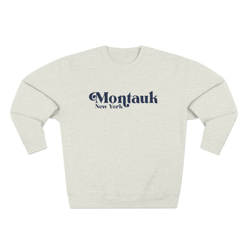 Buy oatmeal-heather Premium Montauk, New York Sweatshirt