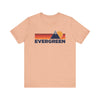 Retro Evergreen, Colorado T-shirt, Mountain Tee, Vintage Evergreen Unisex Jersey Shirt, Outdoor Hiking Apparel