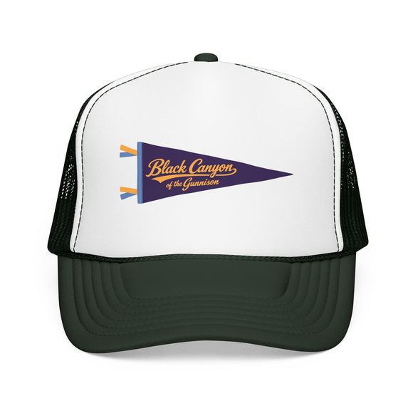 Black Canyon National Park Pennant Trucker Hat — Vintage Foam Mesh Cap