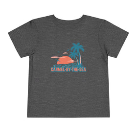 Carmel by the Sea, California Toddler T-Shirt - Retro Palm Tree Toddler Carmel by the Sea Shirt