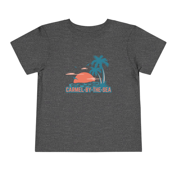 Carmel by the Sea, California Toddler T-Shirt - Retro Palm Tree Toddler Carmel by the Sea Shirt