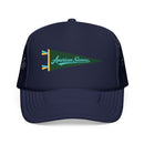 American Samoa National Park Pennant Trucker Hat — Vintage Foam Mesh Cap-2