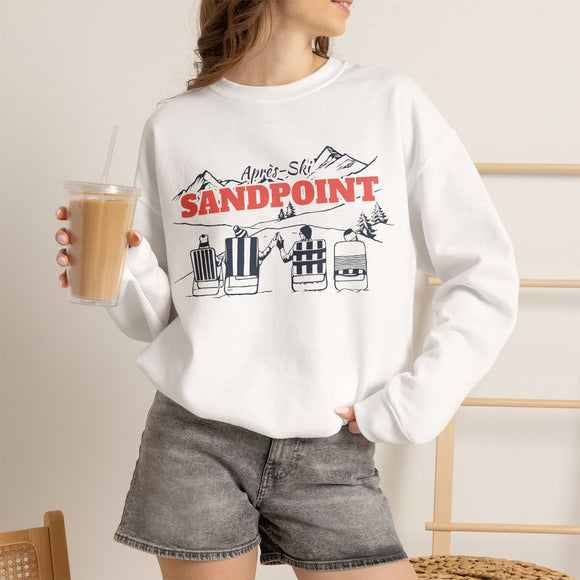 Sandpoint, Idaho Sweatshirt Après-Ski Crewneck - Mountain Ski Lodge Design