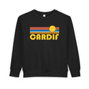 Cardif, California Toddler Sweatshirt - Retro Sun Cardif Toddler Crewneck Sweatshirt-3