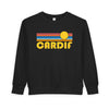 Cardif, California Toddler Sweatshirt - Retro Sun Cardif Toddler Crewneck Sweatshirt