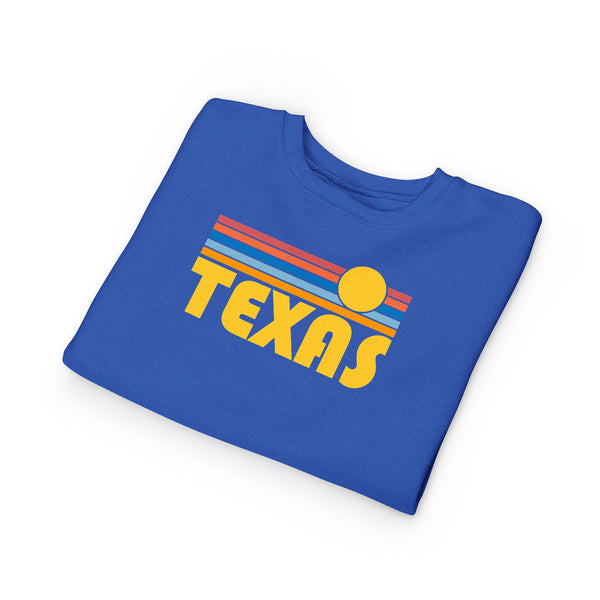 Texas Toddler Sweatshirt - Retro Sun Texas Toddler Crewneck Sweatshirt