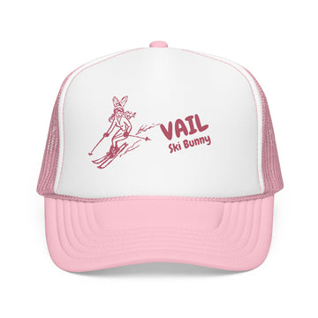 Buy light-pink-white Vail, Colorado Ski Bunny Foam Trucker Hat
