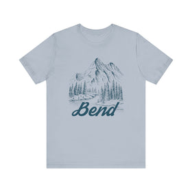 Buy light-blue Bend, Oregon Graphic Tee - Mountain Illustration Bend T Shirt