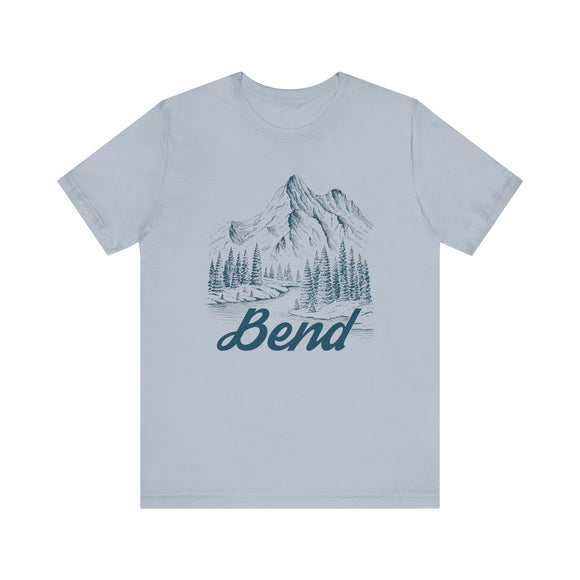 Bend, Oregon Graphic Tee - Mountain Illustration Bend T Shirt
