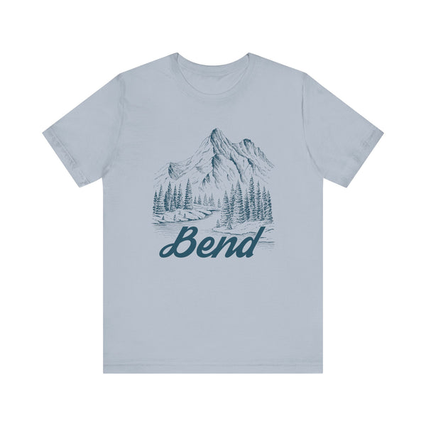 Bend, Oregon Graphic Tee - Mountain Illustration Bend T Shirt