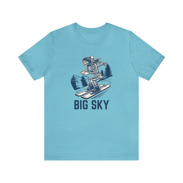 Big Sky, Montana T-Shirt - Skeleton Skier Unisex Big Sky Shirt