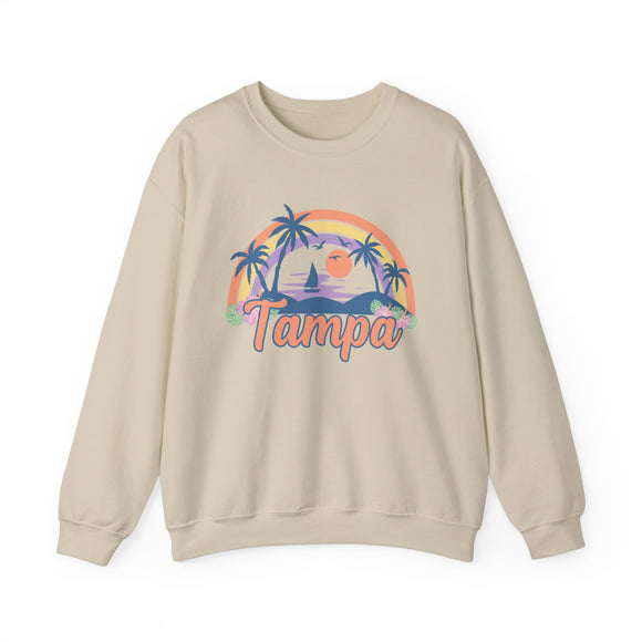 Tampa, Florida Sweatshirt - Unisex Retro Beach Crewneck Tampa Sweatshirt
