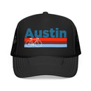 Kids Austin, Texas Trucker Hat Foam Bike - Youth Snapback on white background