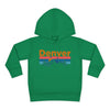 Denver Toddler Hoodie - Retro Mountain Sun Unisex Denver Toddler Sweatshirt