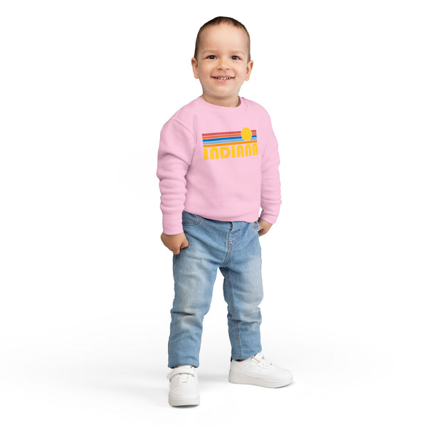 Indiana Toddler Sweatshirt - Retro Sun Indiana Toddler Crewneck Sweatshirt