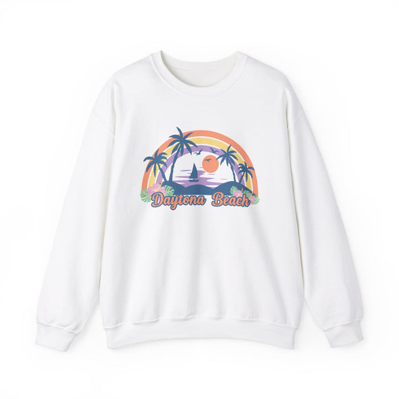 Daytona Beach, Florida Sweatshirt - Unisex Retro Beach Crewneck Daytona Beach Sweatshirt