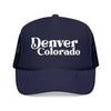 Kids Denver, Colorado Trucker Hat Foam - Youth Snapback Cap on white background