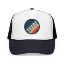 Kids Texas Retro Trucker Hat - Youth Snapback Cap on white background