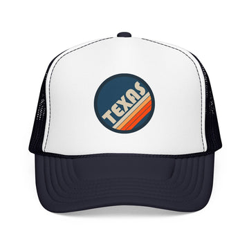 Kids Texas Retro Trucker Hat - Youth Snapback Cap on white background