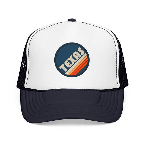 Kids Texas Retro Trucker Hat - Youth Snapback Cap on white background